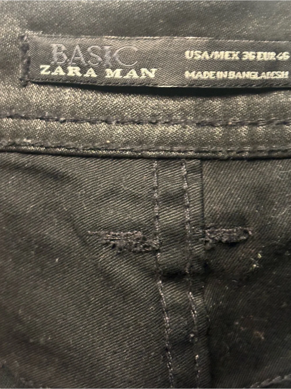Zara waxed Men's Slim Straight Jeans in Black
